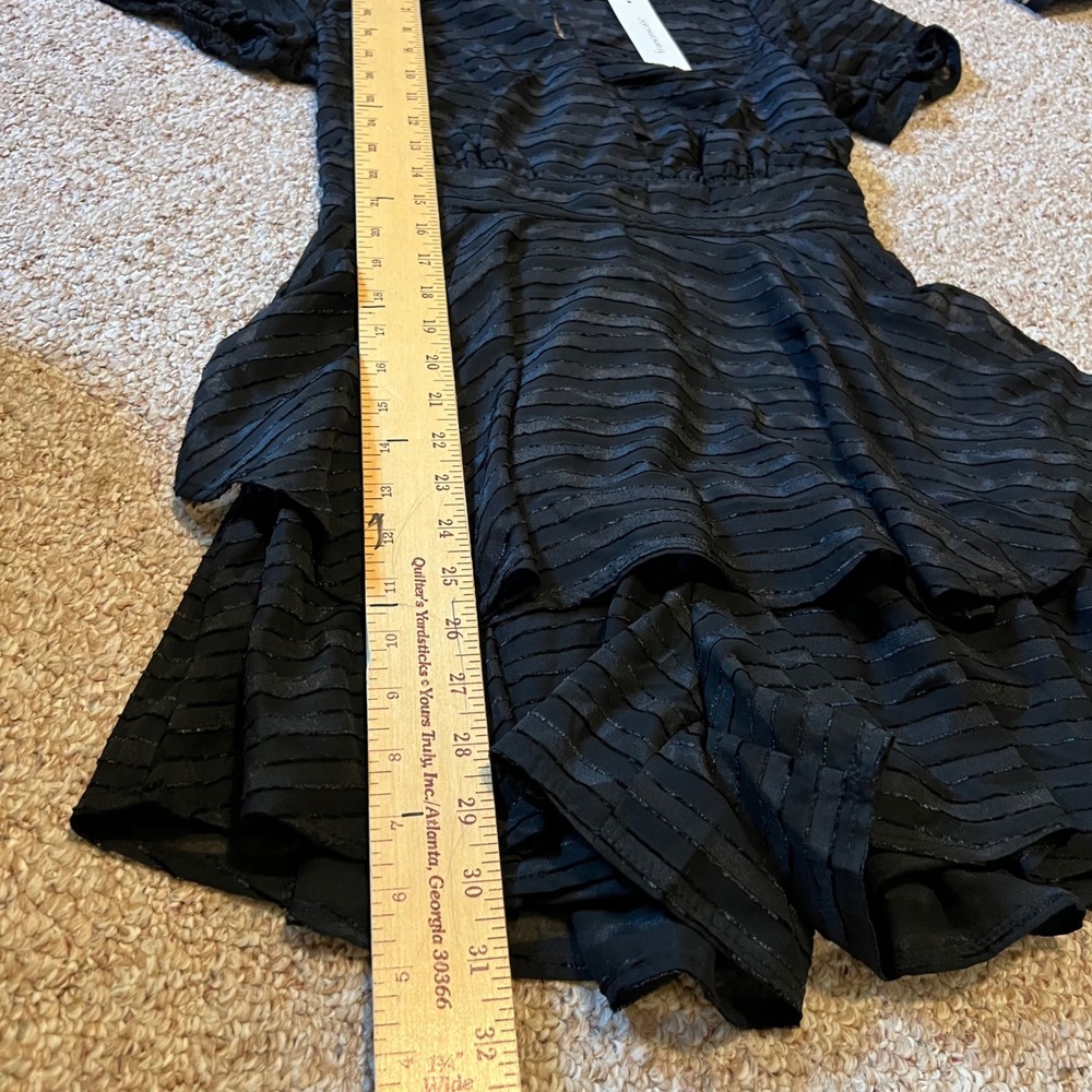 Francescas Mi Ami Kelsie Black Striped Tiered Ruffle Skort Romper NWT Small - Picture 14 of 15